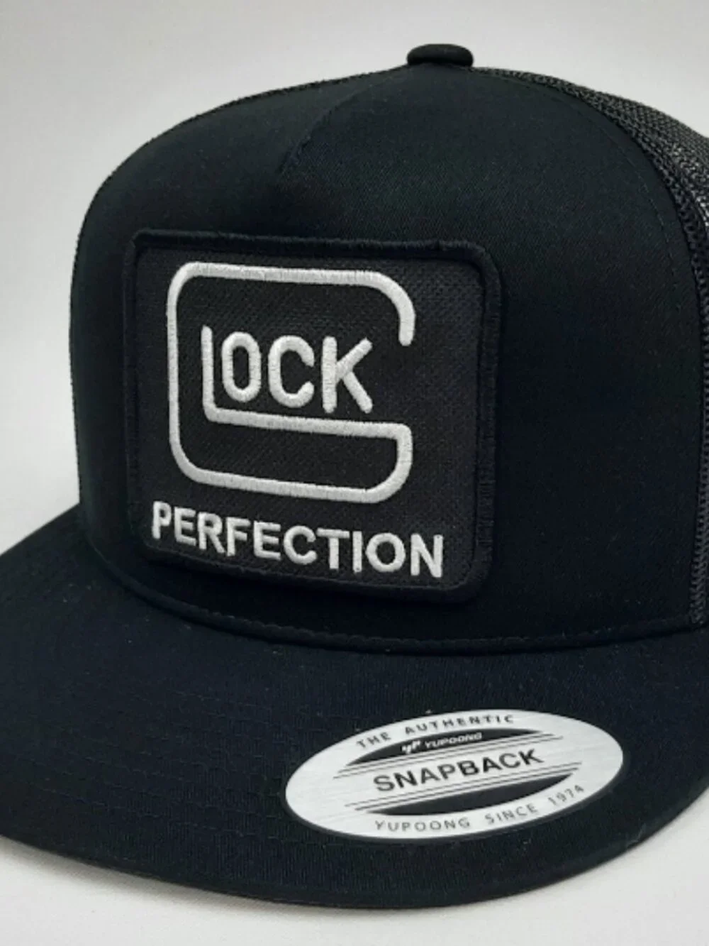 Glock Embroidered Patch Flat Bill Hat Cap Mesh Snapback Trucker